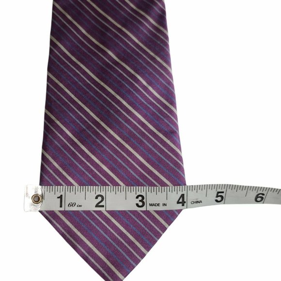 Brooks Brothers 346 Mens Silk Tie Purple Blue White Stripes - Picture 5 of 5